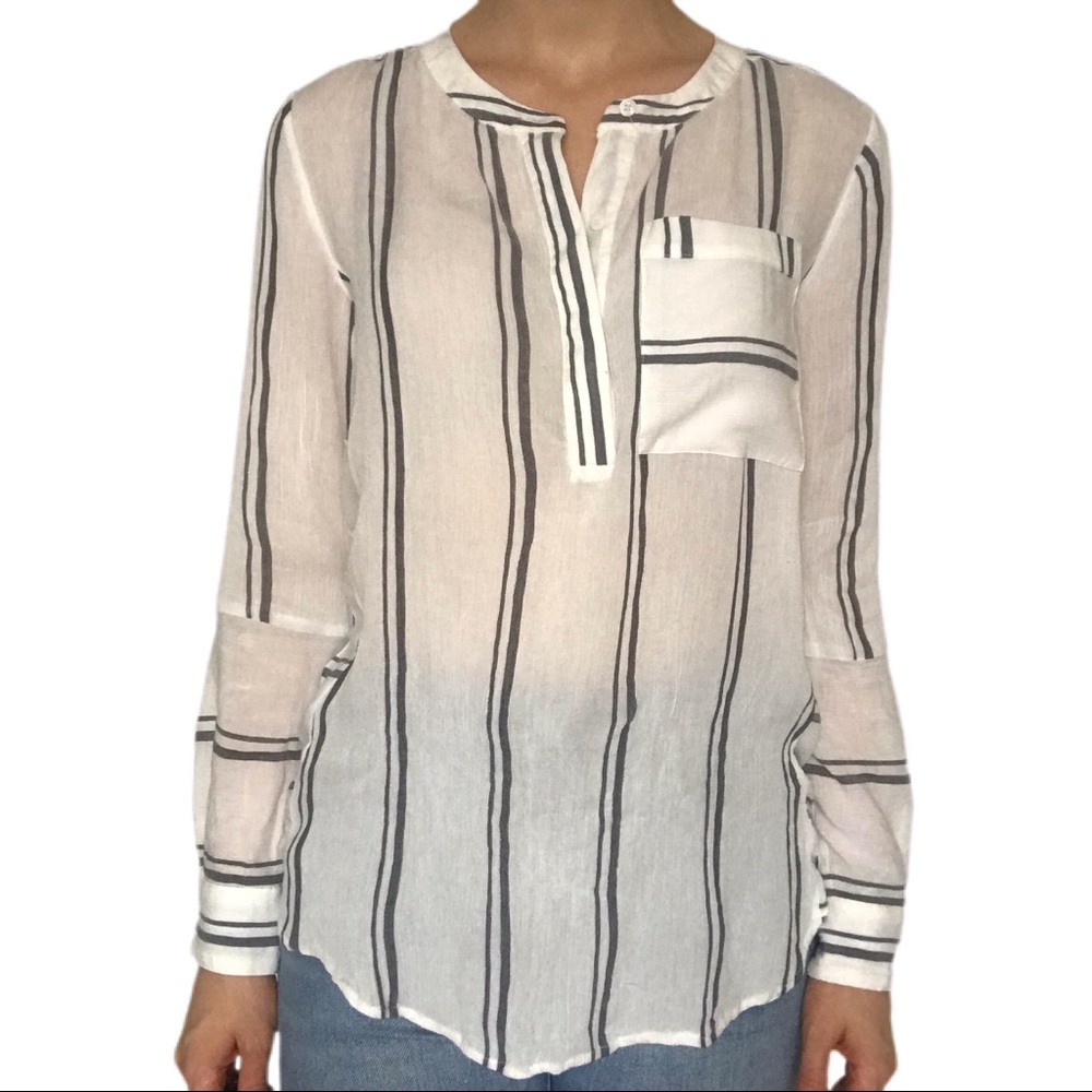 Vince Camuto long sleeve striped ahirt